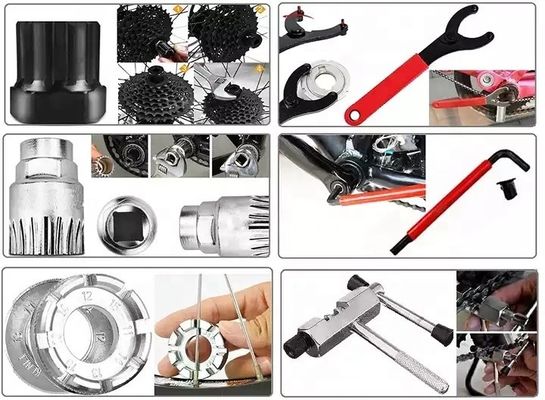 Kit di attrezzi per la riparazione di biciclette portatili 44pcs per biciclette da montagna e da strada