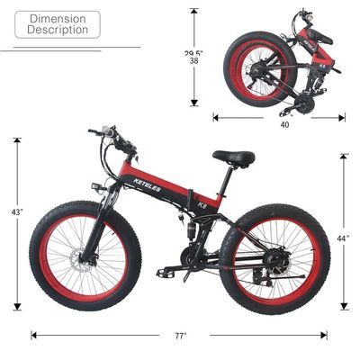 15AH Batteria 26x4.0 pollici Bicicleta elettrica con motore ad alta potenza da 1000W e marcia a 7 velocità