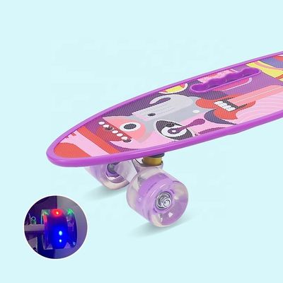 Flat-Plate portatile piccolo pesce Tavola stampato Skateboard quattro ruote Flash Scooter di mobilità per ragazzi e ragazze