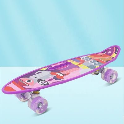 Flat-Plate portatile piccolo pesce Tavola stampato Skateboard quattro ruote Flash Scooter di mobilità per ragazzi e ragazze