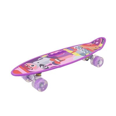 Flat-Plate portatile piccolo pesce Tavola stampato Skateboard quattro ruote Flash Scooter di mobilità per ragazzi e ragazze