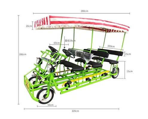 Cornice in acciaio 26' Tandem 4 ruote Bicicleta stradale per adulti per turisti in spiaggia