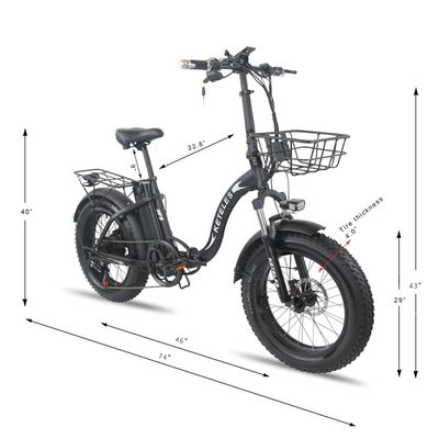 E-bike pieghevole a batteria al litio da 15AH con gomma a grassi da 20x4,0 pollici