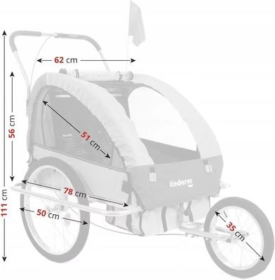 2021 Aluminium Bike Baby Trailer per bambini 2 porta MTB 14' ruota anteriore e 20' ruote posteriori