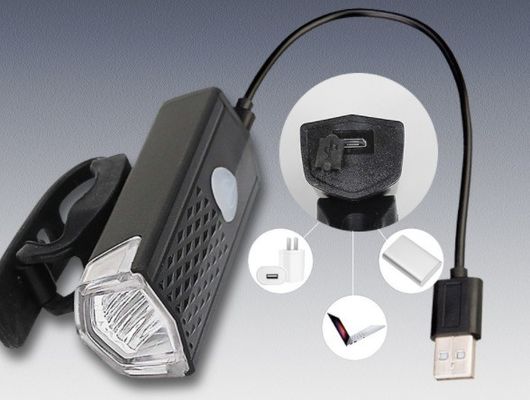 3 modalità luci LED per biciclette impostate per 1,5-4 ore resistenza e batteria ricaricabile USB