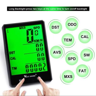 2.8 pollici ABS Computer per biciclette Sensore di esercizio leggero Speedometer wireless di Inbike
