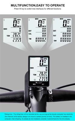 2.8 pollici ABS Computer per biciclette Sensore di esercizio leggero Speedometer wireless di Inbike