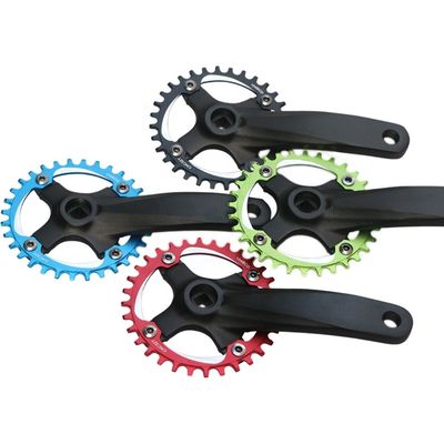 Crankset di bicicletta 104BCD 152mm Manovella/disco non integrale 32/34/36/38t in nero/azzurro/verde/rosso