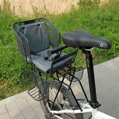 Applicabile a tutte le stagioni Sedile di bicicletta per bambini posteriore in stile semplice con maniglia e cintura