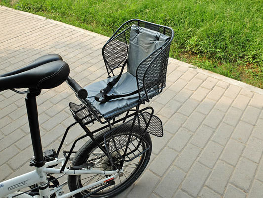 Applicabile a tutte le stagioni Sedile di bicicletta per bambini posteriore in stile semplice con maniglia e cintura