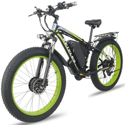 26AH 2000W Alta Potenza Due Ruote a Trazione Bicicletta Elettrica a doppio motore con 26x4.0 pollici Fat Tire