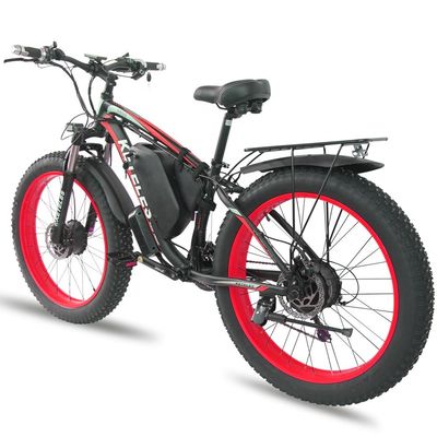 26AH 2000W Alta Potenza Due Ruote a Trazione Bicicletta Elettrica a doppio motore con 26x4.0 pollici Fat Tire
