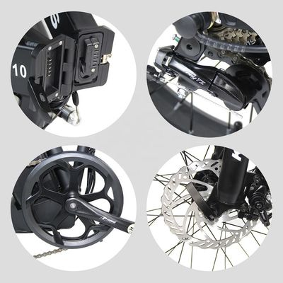 2024 Diretto 20x4.0 pollici Fat Tire Folding E-Bike 1000W con 7 velocità di ingranaggi Motore Hub posteriore