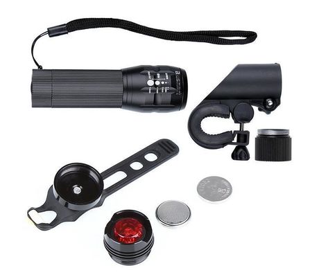 3 in 1 USB ricaricabile LED impermeabile Super luminoso Zoom Far luce posteriore 50g Peso