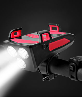 USB Ricaricabile LED Bici Headlight Bici Horn Portatelefono Powerbank per la guida notturna