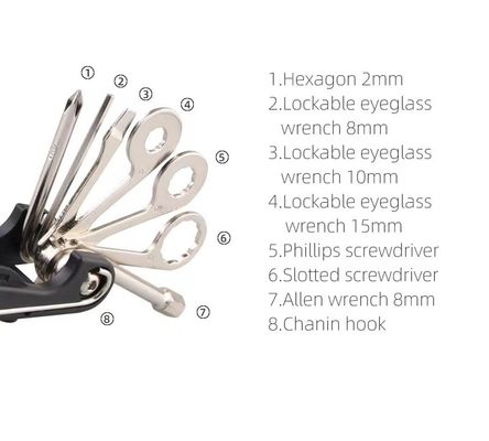 Strumenti di riparazione di biciclette 18 in 1 Set Esagonale Cacciavite Chiave Hex Spoke Strumento di rimozione catena Essential Bike 280g