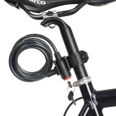 Anti-furto di biciclette di sicurezza blocco in acciaio inossidabile bobina del cavo per castello motociclo motociclo MTB bicicletta con 2 chiavi