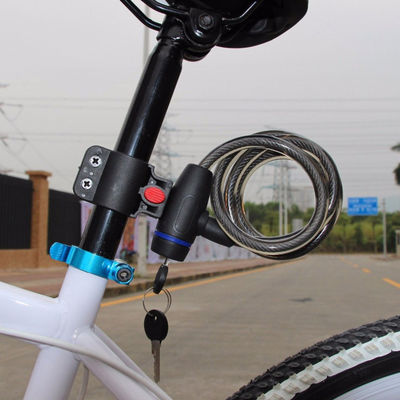 Anti-furto di biciclette di sicurezza blocco in acciaio inossidabile bobina del cavo per castello motociclo motociclo MTB bicicletta con 2 chiavi