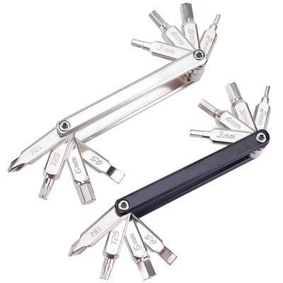 Migliora la tua bicicletta con il nostro set di chiavi e cacciavite esagonali multifunzionali in argento