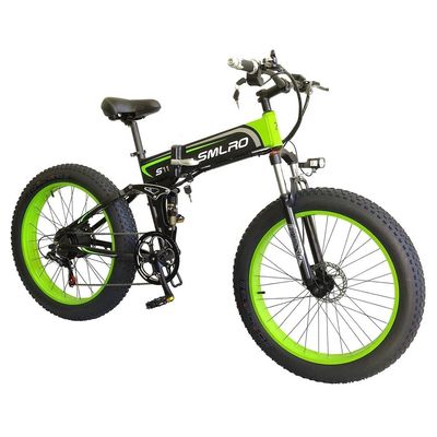 Bicicletta elettrica gomma pieghevole 13AH SMLRO S11 26x4.0 pollici 48V 1000W Motore 7 velocità
