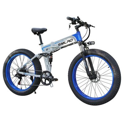 Bicicletta elettrica gomma pieghevole 13AH SMLRO S11 26x4.0 pollici 48V 1000W Motore 7 velocità