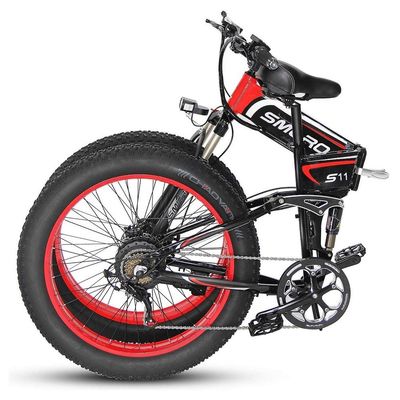 Bicicletta elettrica gomma pieghevole 13AH SMLRO S11 26x4.0 pollici 48V 1000W Motore 7 velocità