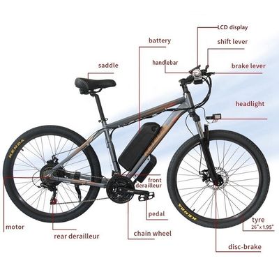 Electric Mountain Bike 26&quot; E-Bike con batteria al litio da 48V 13Ah e potente motore da 500W