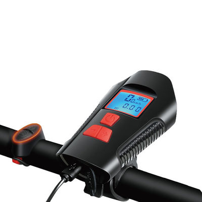 Bicicletta a carica USB nera luce frontale torcia manubrio testa di ciclismo luce contatore di velocità schermo LCD