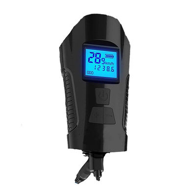Bicicletta a carica USB nera luce frontale torcia manubrio testa di ciclismo luce contatore di velocità schermo LCD